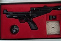 Lot 95 - Webley Hurricane .22 air pistol with scope and original box