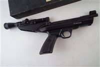 Lot 95 - Webley Hurricane .22 air pistol with scope and original box