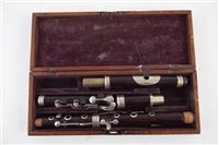 Lot 39 - Rosewood flute by J. Wallis London, with mahogany fitted case