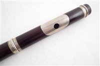Lot 39 - Rosewood flute by J. Wallis London, with mahogany fitted case