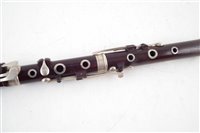 Lot 39 - Rosewood flute by J. Wallis London, with mahogany fitted case
