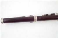 Lot 39 - Rosewood flute by J. Wallis London, with mahogany fitted case