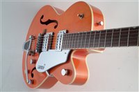 Lot 109 - Gretsch Electromatic semi acoustic electric guitar in orange with strap and hardcase