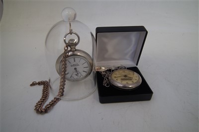 Lot 188 - Railway timekeeper pocket watch (Made in Austria) and Morain Watch Co.., RR special pocket watch, Swiss made