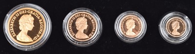 Lot 87 - Elizabeth II, United Kingdom, 1982, Gold Proof Four Coin Collection, Royal Mint.
