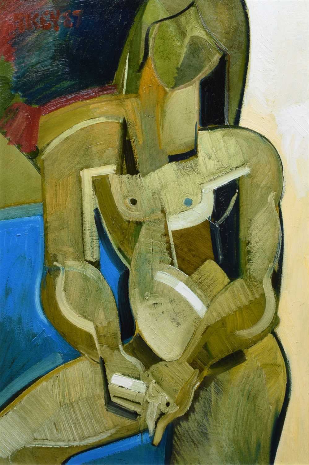 471 - Geoffrey Key, "Standing Woman", oil.