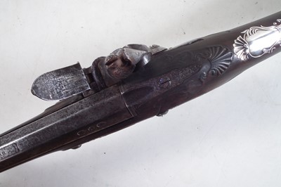 Lot 118 - Silver mounted Flintlock fowling piece by Bryan of London