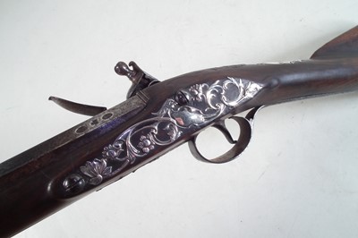Lot 118 - Silver mounted Flintlock fowling piece by Bryan of London