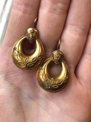 Lot 46 - A pair of Victorian drop earrings