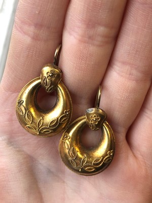 Lot 46 - A pair of Victorian drop earrings