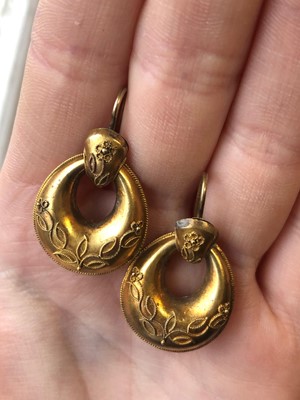 Lot 46 - A pair of Victorian drop earrings