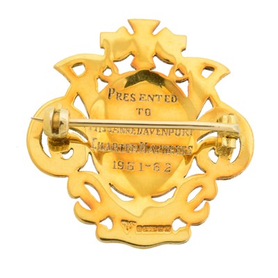 Lot 5 - A 9ct gold enamel brooch by Garrard & Co.