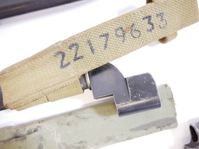 Lot 75 - Five No.4 Lee Enfield Rifle bayonets and a trench art bayonet