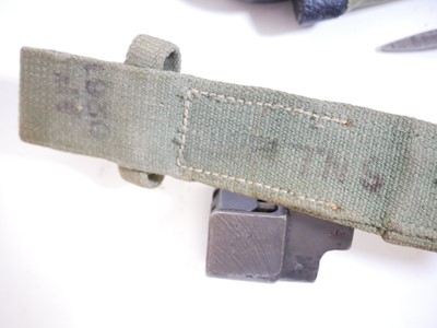 Lot 75 - Five No.4 Lee Enfield Rifle bayonets and a trench art bayonet