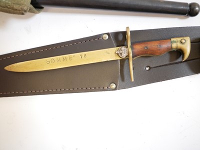 Lot 75 - Five No.4 Lee Enfield Rifle bayonets and a trench art bayonet