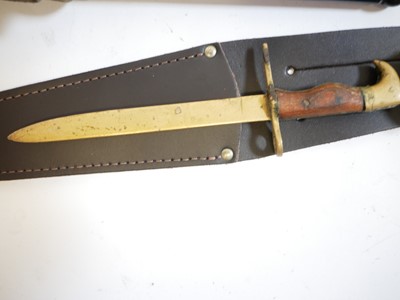 Lot 75 - Five No.4 Lee Enfield Rifle bayonets and a trench art bayonet