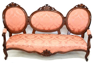 Lot 352 - Mid 19th century continental Louis XV design matching pair of sofas