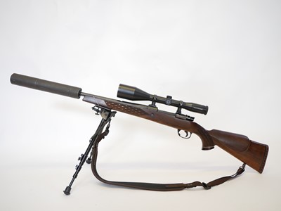 Lot 108 - Parker Hale .308 rifle with Schmidt and Bender Scope and moderator LICENCE REQUIRED.