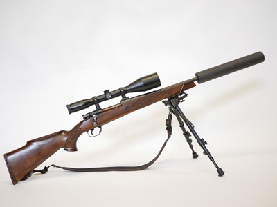 Lot 108 - Parker Hale .308 rifle with Schmidt and Bender Scope and moderator LICENCE REQUIRED.
