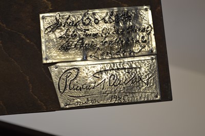 Lot 113 - Pewter casket signed by celebrities of the mid 20th century