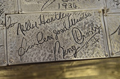 Lot 113 - Pewter casket signed by celebrities of the mid 20th century