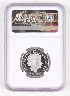 Lot 68 - 2009 Royal Mint, Silver Proof Ultra Cameo Kew Gardens Fifty Pence, slabbed.