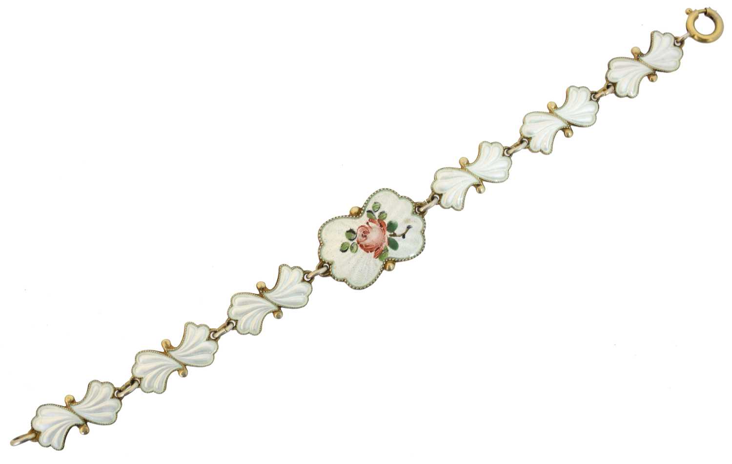 Lot 31 - A Norwegian silver enamel bracelet by Elvik & Co.