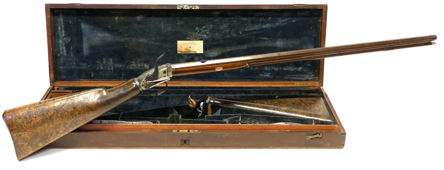 Lot 29 - Cased William Mills 56 bore air rifle