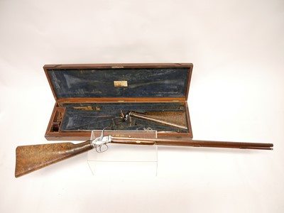 Lot 29 - Cased William Mills 56 bore air rifle