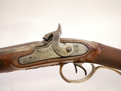Lot 39 - Belgian 20 bore percussion double barrel shotgun