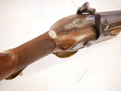 Lot 39 - Belgian 20 bore percussion double barrel shotgun