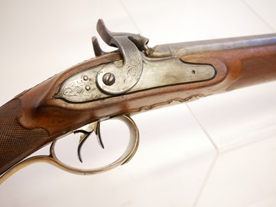 Lot 39 - Belgian 20 bore percussion double barrel shotgun