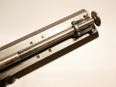 Lot 2 - Atkinson of Lancaster double barrel pistol with bayonet
