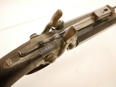 Lot 2 - Atkinson of Lancaster double barrel pistol with bayonet