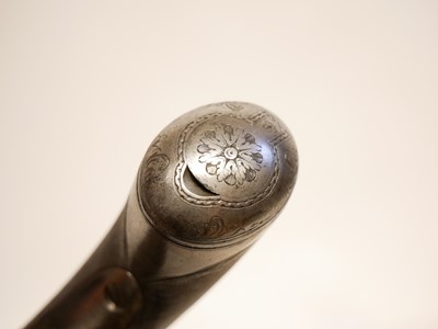 Lot 2 - Atkinson of Lancaster double barrel pistol with bayonet