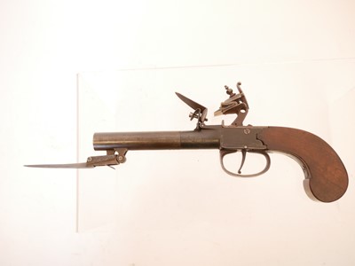 Lot 3 - Ketland flintlock pistol with bayonet