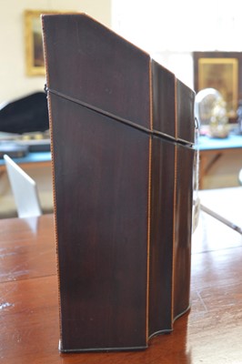 Lot 250 - Pair of George III Mahogany and Boxwood Strung Knife Boxes