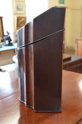 Lot 250 - Pair of George III Mahogany and Boxwood Strung Knife Boxes