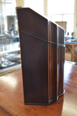 Lot 250 - Pair of George III Mahogany and Boxwood Strung Knife Boxes