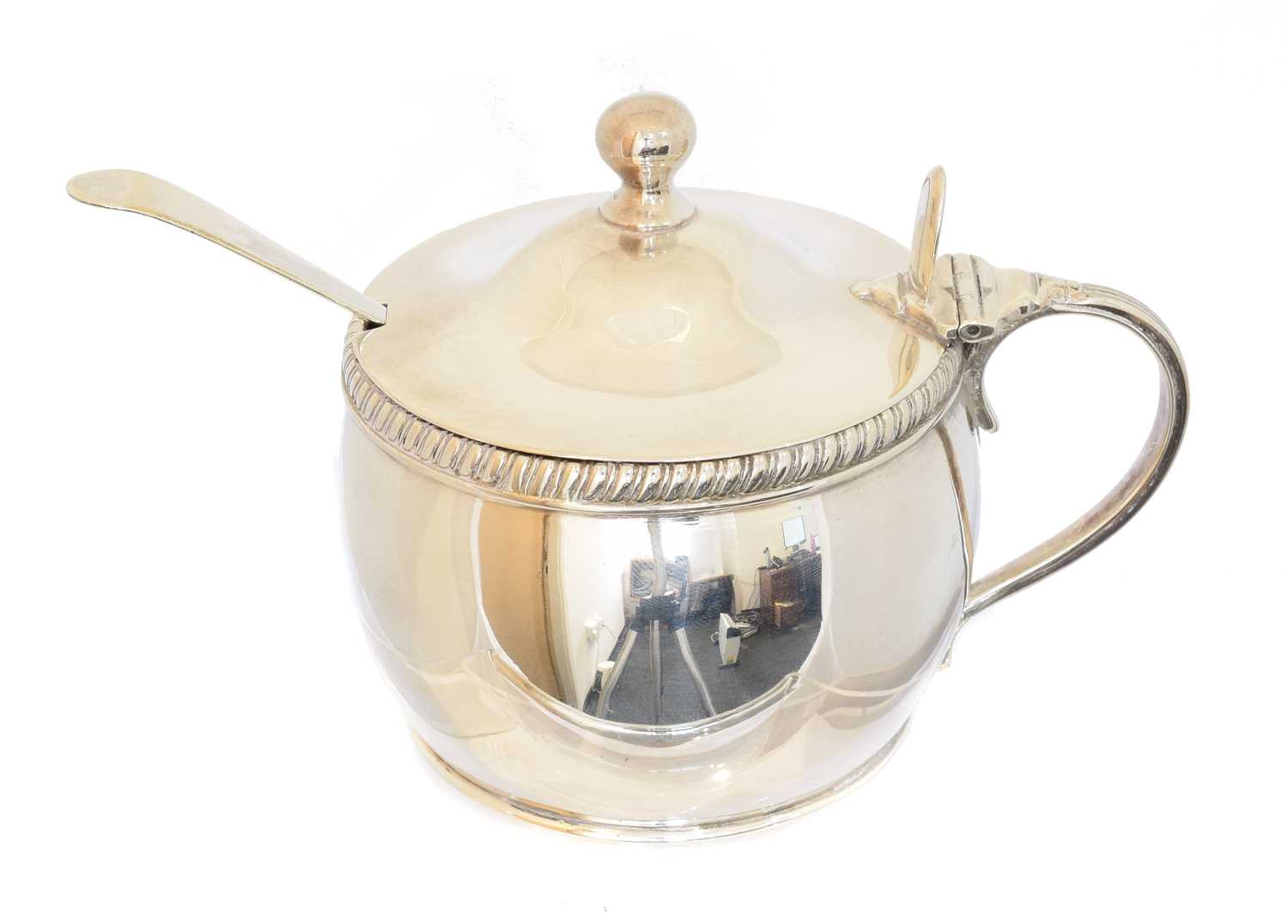 Lot 37 - A George III silver and blue glass mustard