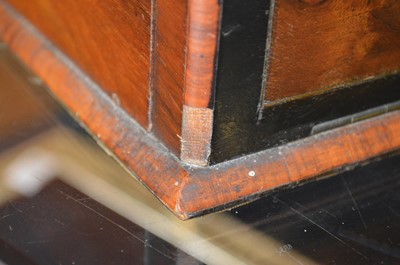Lot 222 - Victorian walnut, ebony and brass jewellery box