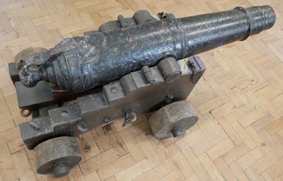 Lot 38 - Six pounder naval cannon