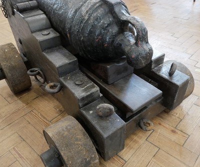 Lot 38 - Six pounder naval cannon