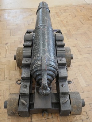 Lot 38 - Six pounder naval cannon