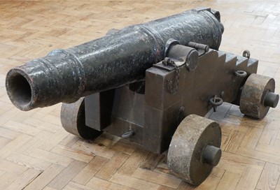 Lot 38 - Six pounder naval cannon