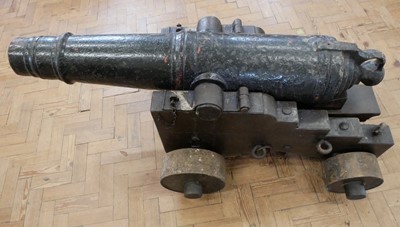 Lot 38 - Six pounder naval cannon
