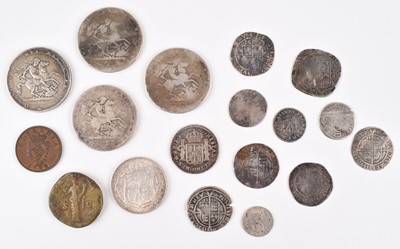 Lot 1 - Selection of hammered and other mainly silver British coins and others.