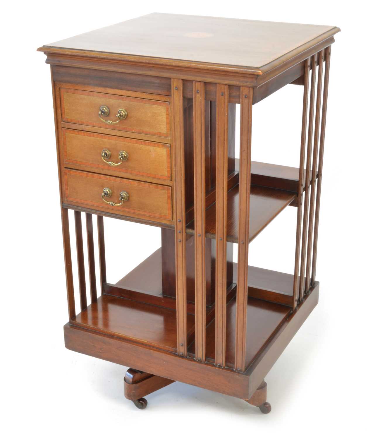 355 - Edwardian mahogany revolving bookcase