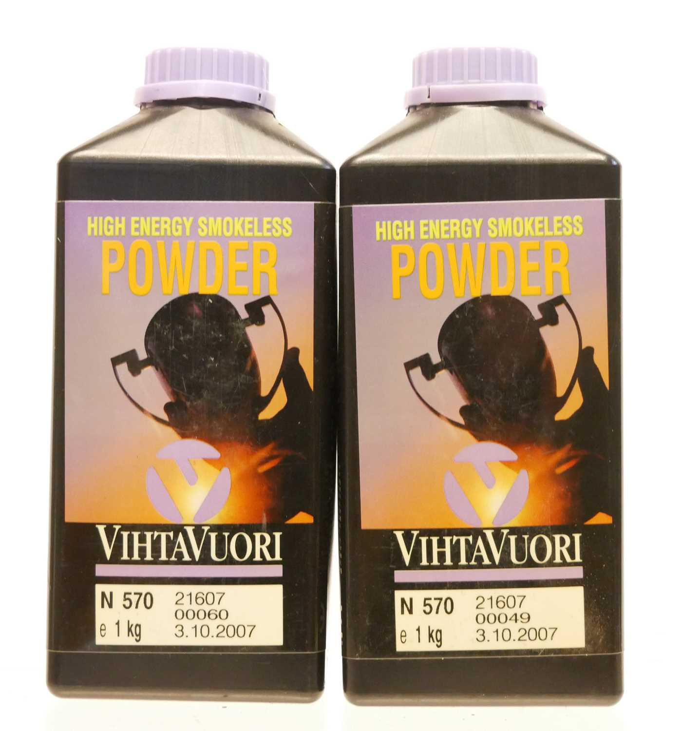Lot 600 - Two tubs of VihtaVuori smokeless powder N570