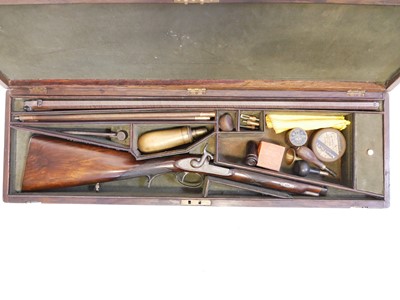 Lot 69 - Cased 44 bore (.451) percussion park rifle by...